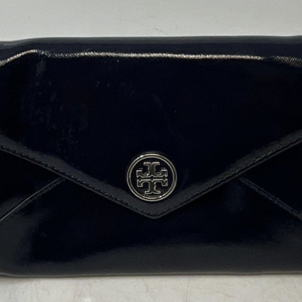 Tory Burch Navy Blue Patent Leather Clutch